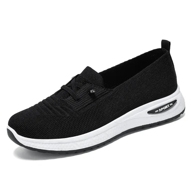 Orthopedic Lichtgewicht Zwarte Sneakers - Laura