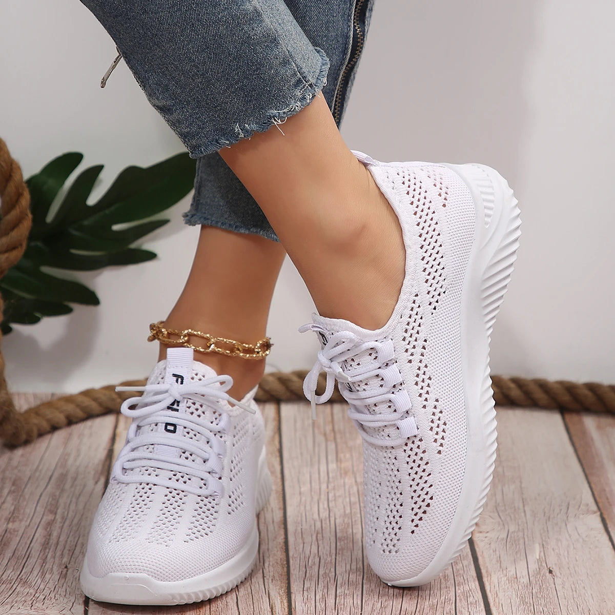 Orthopedic Lichte Witte Sneakers - Emma