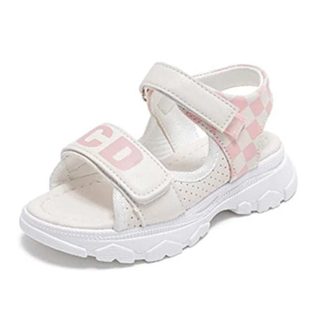 Chloe - Orthopedische Lila-Witte Sport Sandalen