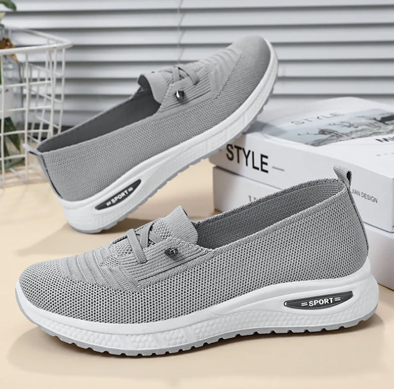 Lotte - Orthopedische Ademende Grijze Sneaker