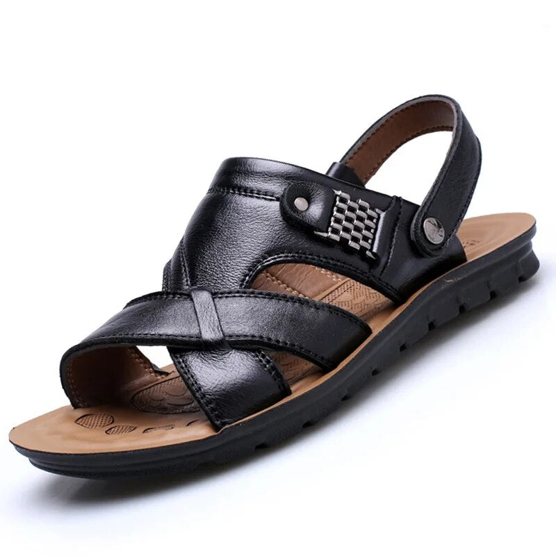 Orthopedische Zwarte Herensandalen - Lucas