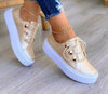 Orthopedische Witte Sneakers met Gouden Details - Emma