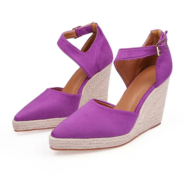 Emma - Orthopedische Zwarte Espadrille Wedges