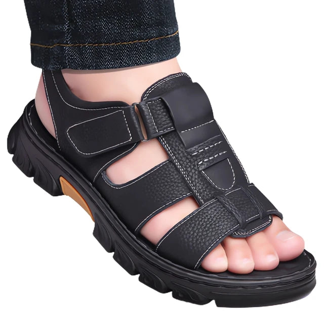 Simon - Orthopedische Zwarte Comfort Sandalen