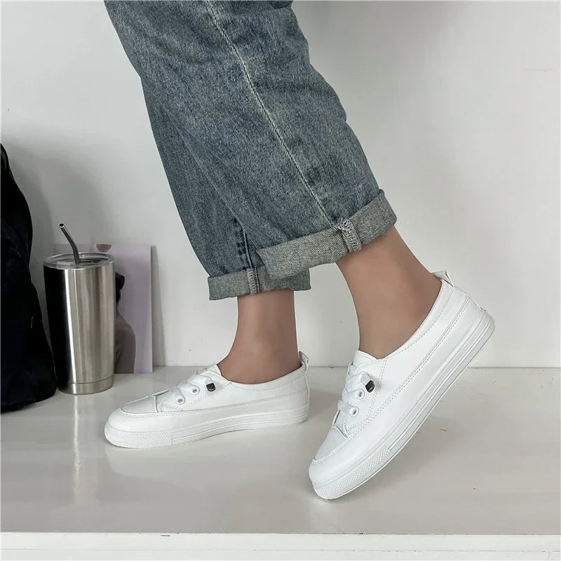 Lara - Orthopedische Grijze Lage Platform Sneakers