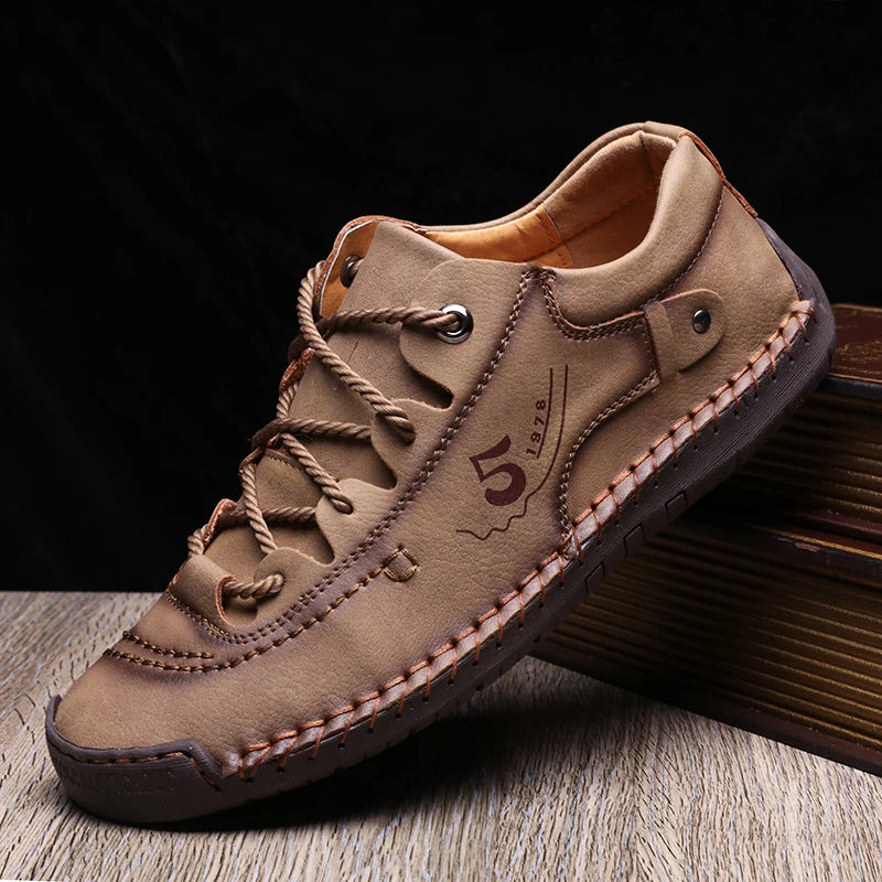 Oliver - Orthopedische Bruine Lederen Sneakers