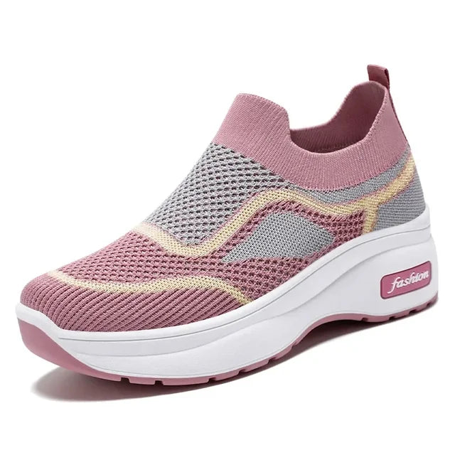 Emma - Orthopedische Dames Mesh Sneakers Zwart