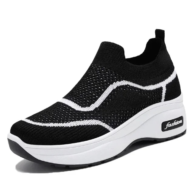 Emma - Orthopedische Dames Mesh Sneakers Zwart