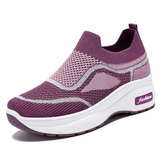 Emma - Orthopedische Dames Mesh Sneakers Zwart