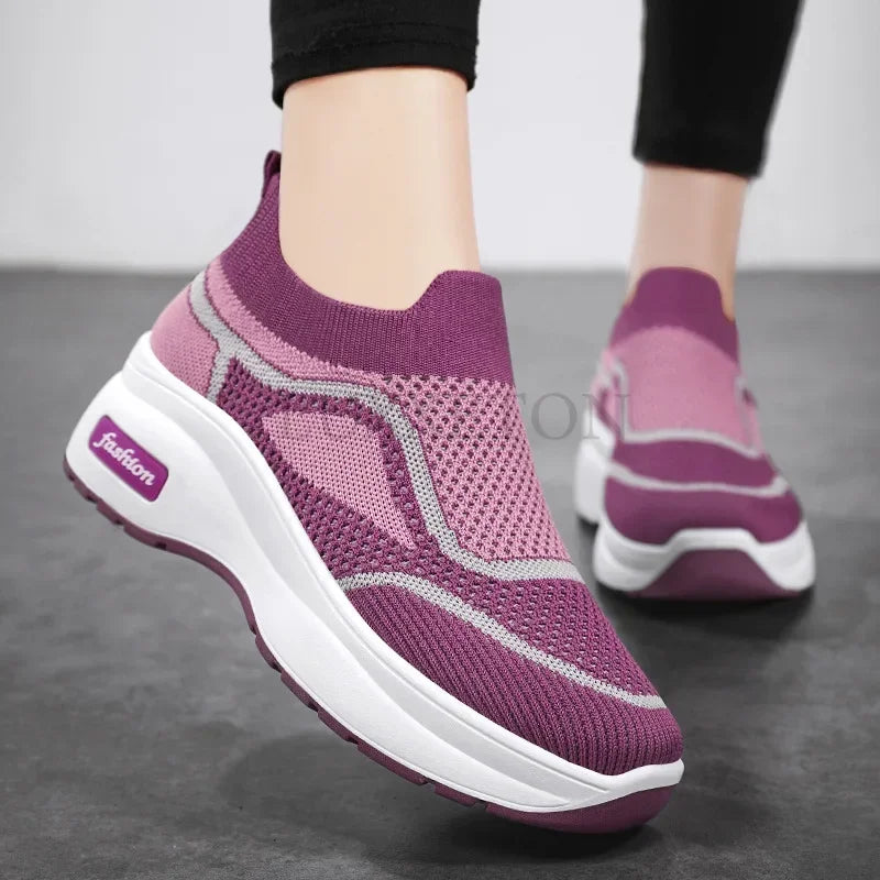 Emma - Orthopedische Dames Mesh Sneakers Zwart