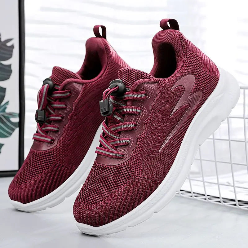 Orthopedische Lichtgewicht Burgundy Sneakers - Sarah