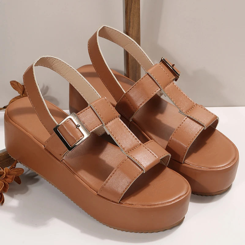 Emma - Orthopedische Zwarte Platform Sandalen