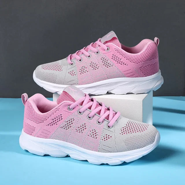 Orthopedic Lichtgewicht Zwart-Roze Sneakers - Eva