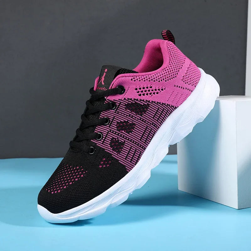 Orthopedic Lichtgewicht Zwart-Roze Sneakers - Eva