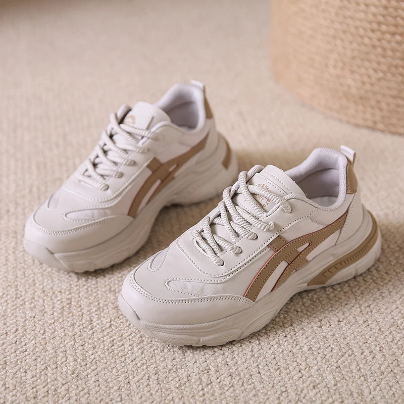 Orthopedische ondersteunende beige sneakers - Emma