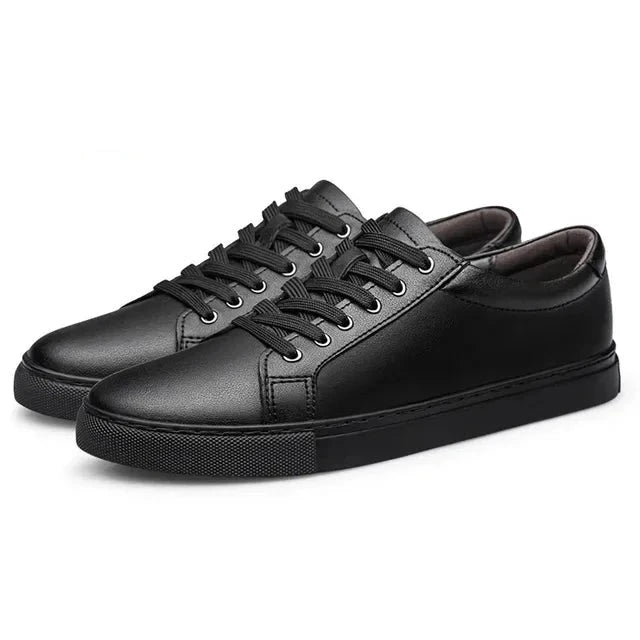 Victor - Orthopedische Zwarte Lederen Sneakers