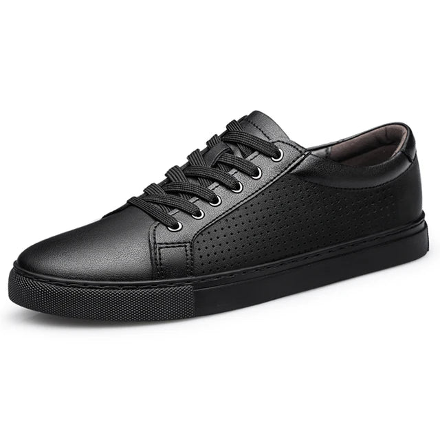 Victor - Orthopedische Zwarte Lederen Sneakers