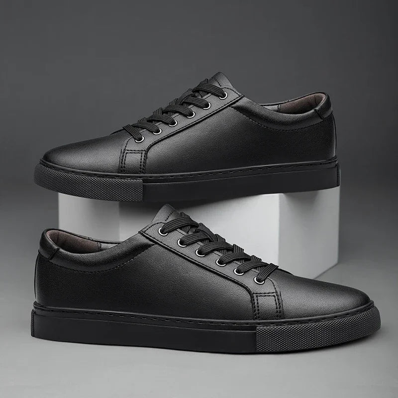 Victor - Orthopedische Zwarte Lederen Sneakers