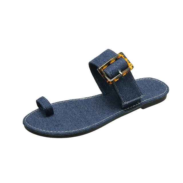 Julia - Orthopedische Blauwe Jeans Sandalen