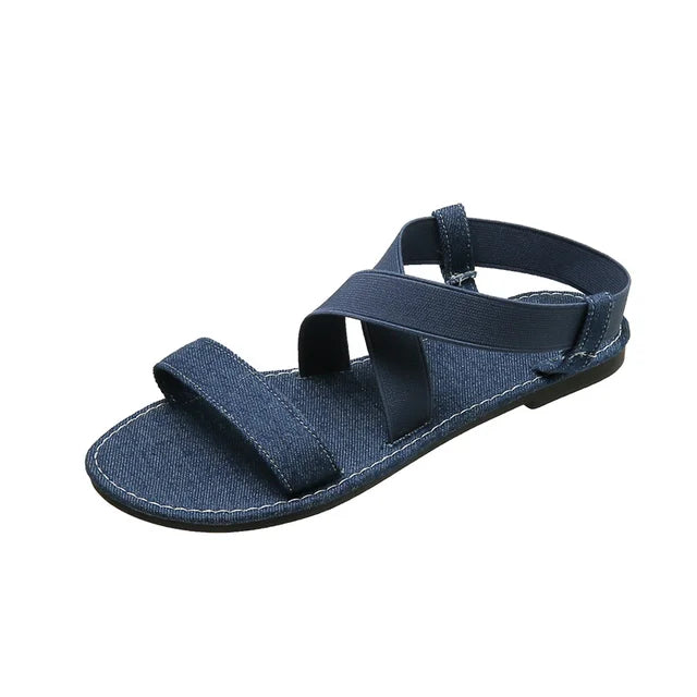 Julia - Orthopedische Blauwe Jeans Sandalen