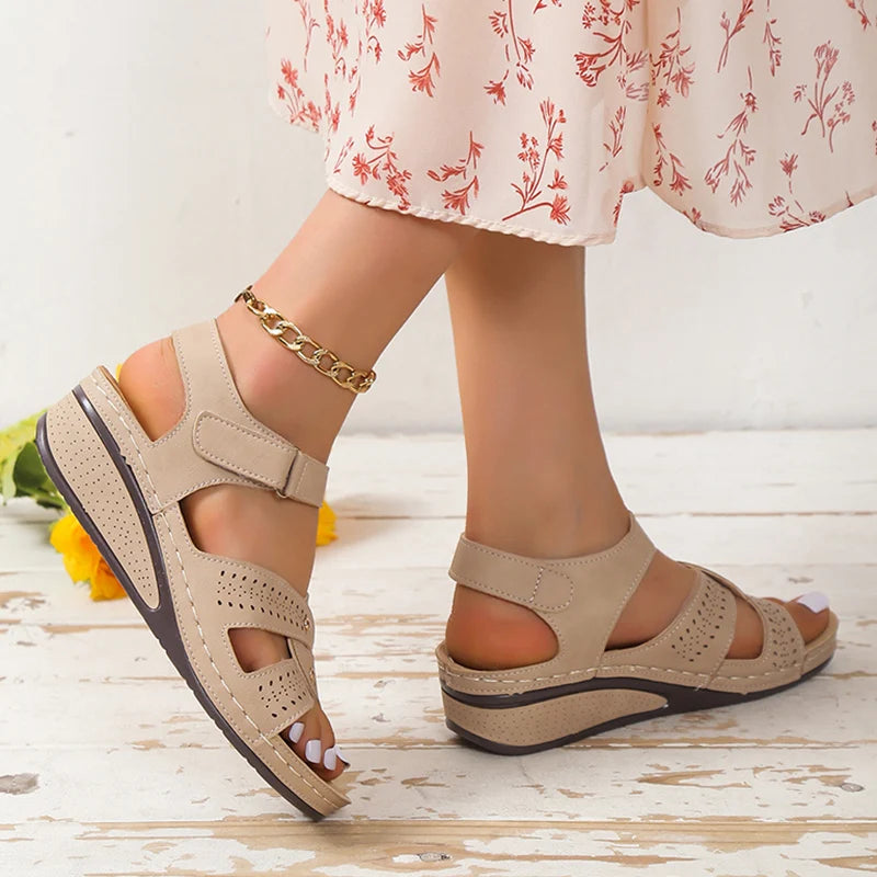 Clara - Orthopedische Beige Sandalen met Zachte Zool