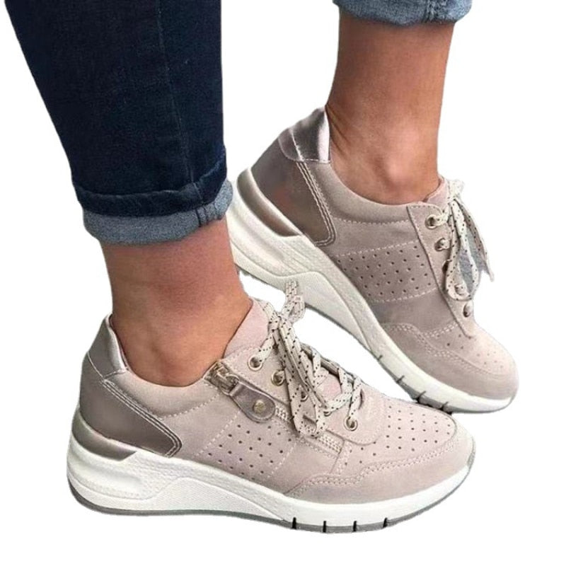 Orthopedische Lichtgewicht Beige Sneakers - Ellen