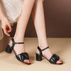 Sophie - Orthopedische Zwarte Ruches Sandalen