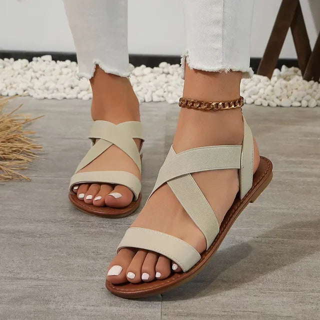 Orthopedische Stijlvolle Beige Sandalen - Clara