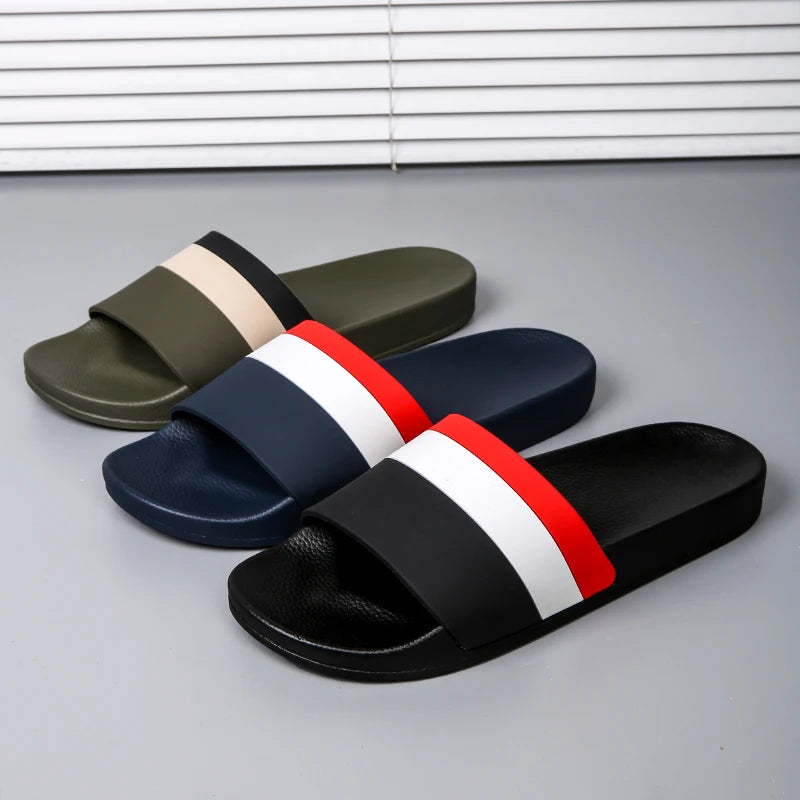 Alex - Orthopedische Zwart-Striped Slippers