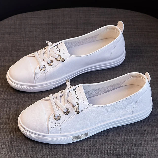 Sophie - Orthopedische Witte Canvas Sneakers