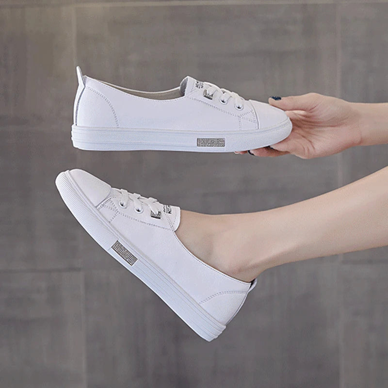 Sophie - Orthopedische Witte Canvas Sneakers