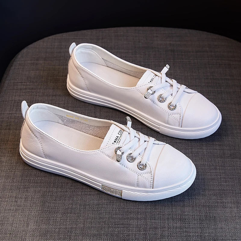 Sophie - Orthopedische Witte Canvas Sneakers