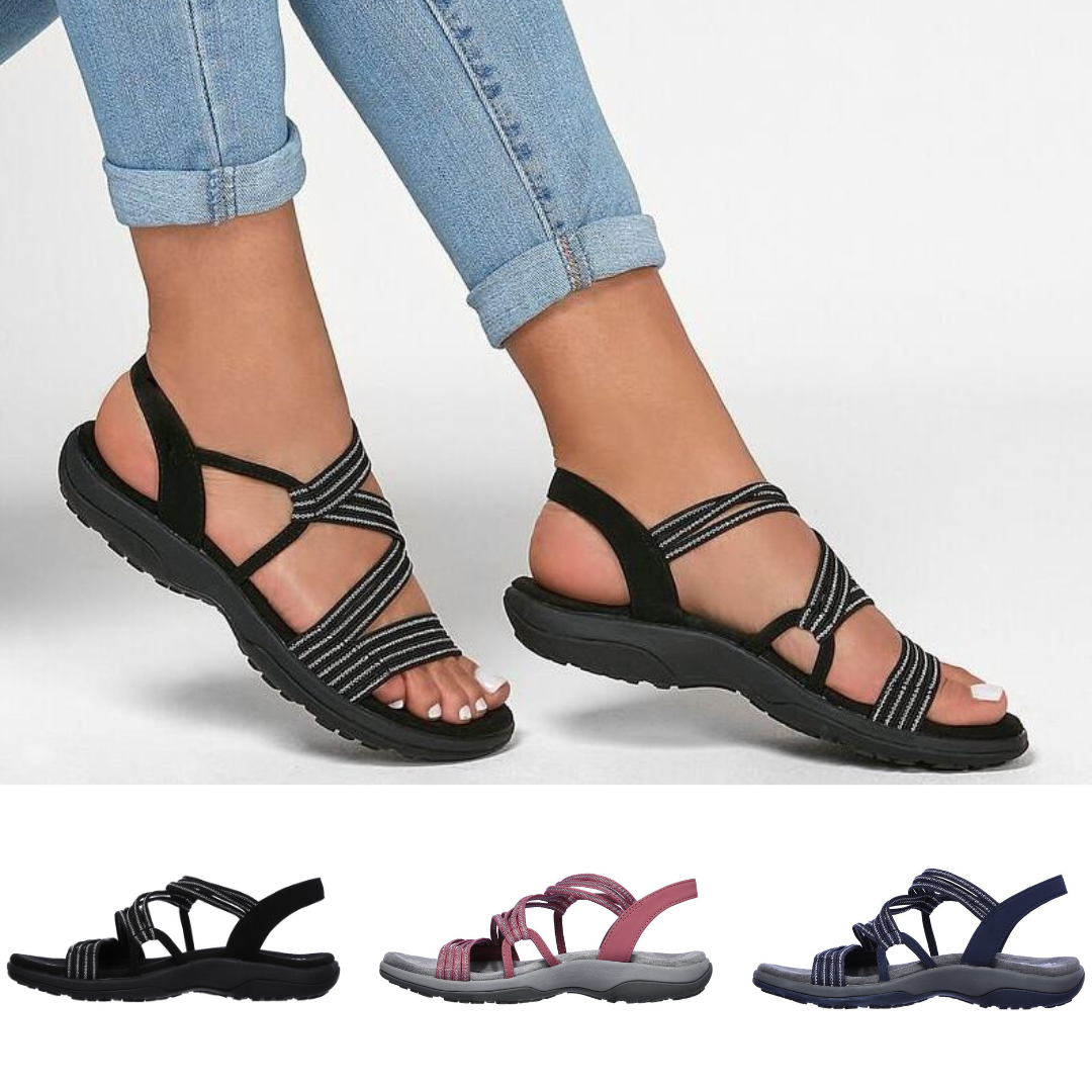 Orthopedische Comfortabele Zwarte Sandalen - Sarah