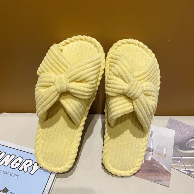 Anna - Orthopedische Crème-witte Strikslippers