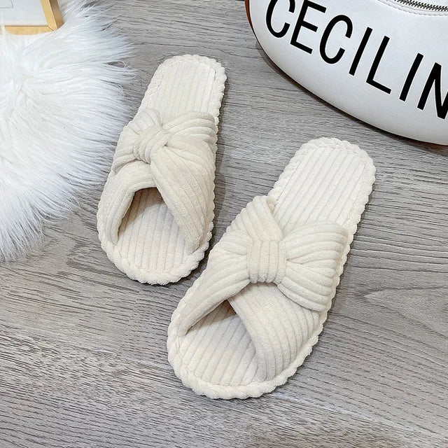 Anna - Orthopedische Crème-witte Strikslippers