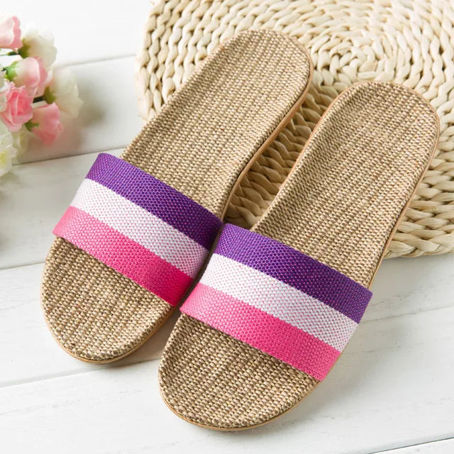 Orthopedische Strokleurige Regenboogslippers - Maria