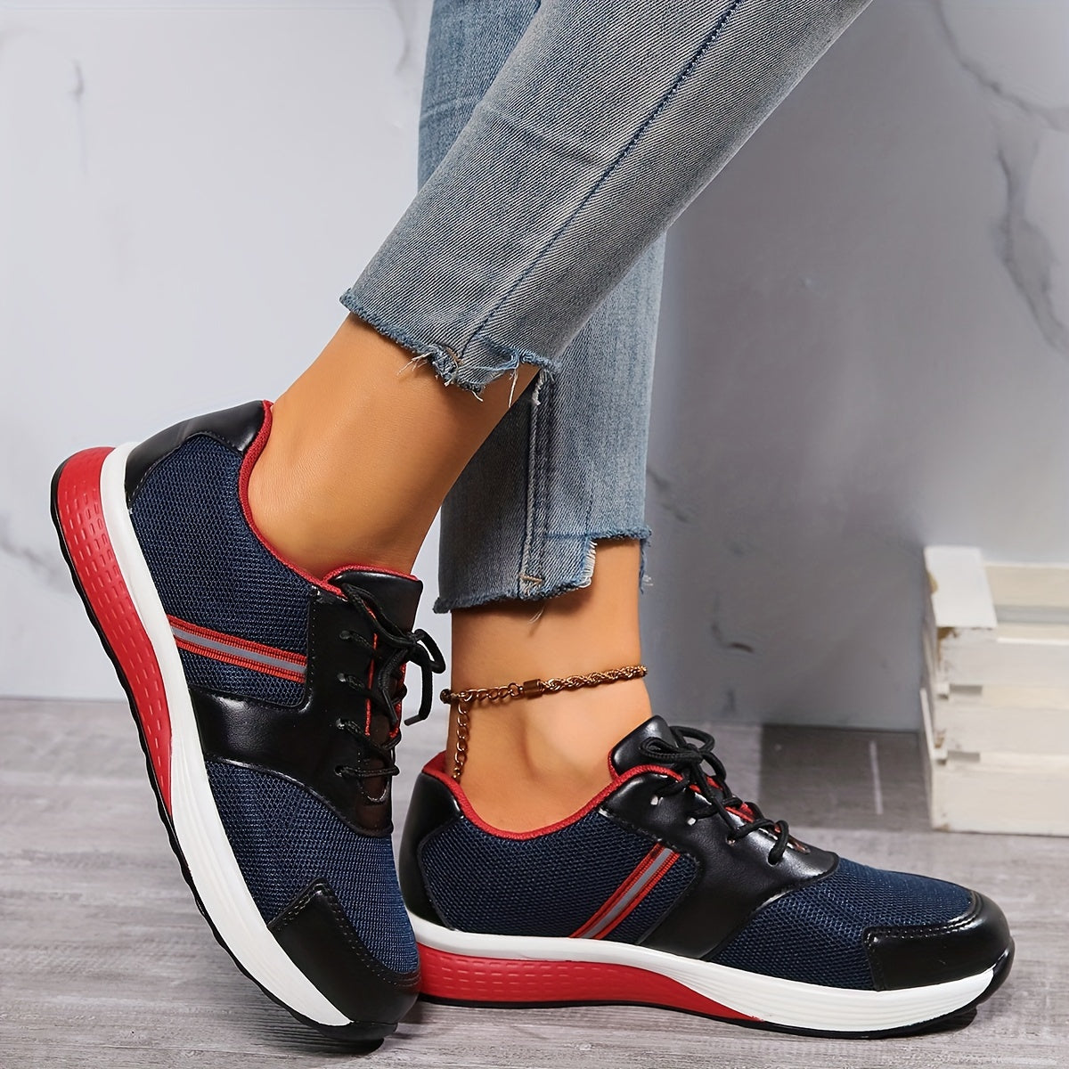 Orthopedische Marineblauwe Sneakers - Lisa