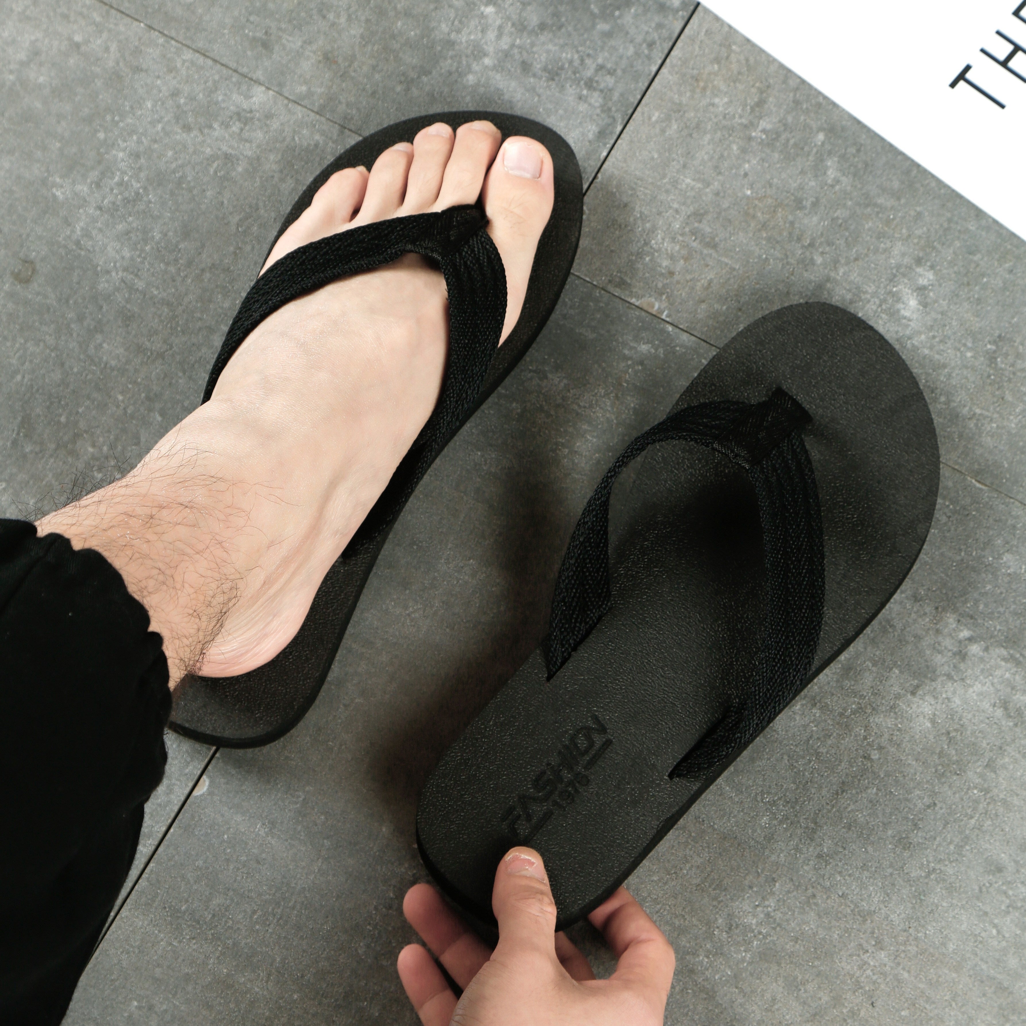 Orthopedische Zwarte Herenflipflops - Thomas