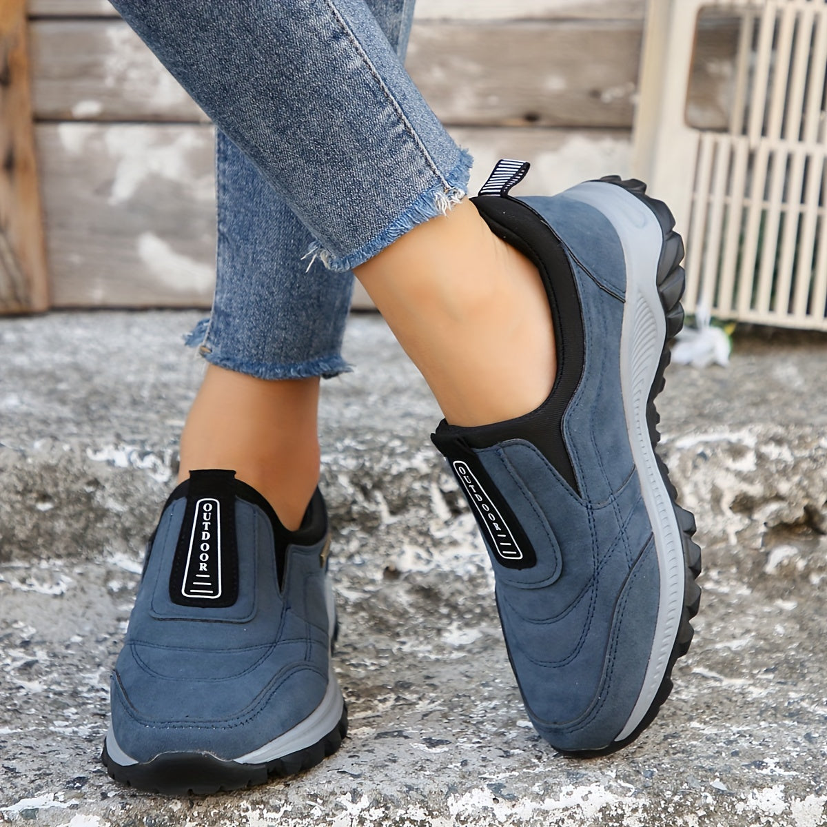 Orthopedische Marineblauwe Slip-Ons - Emma