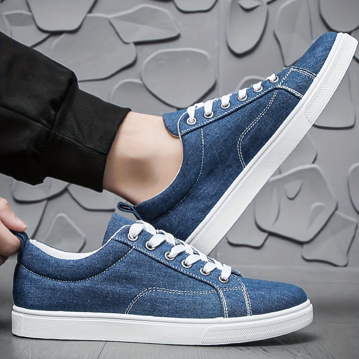 Orthopedische sneakers van zwart canvas - Leon