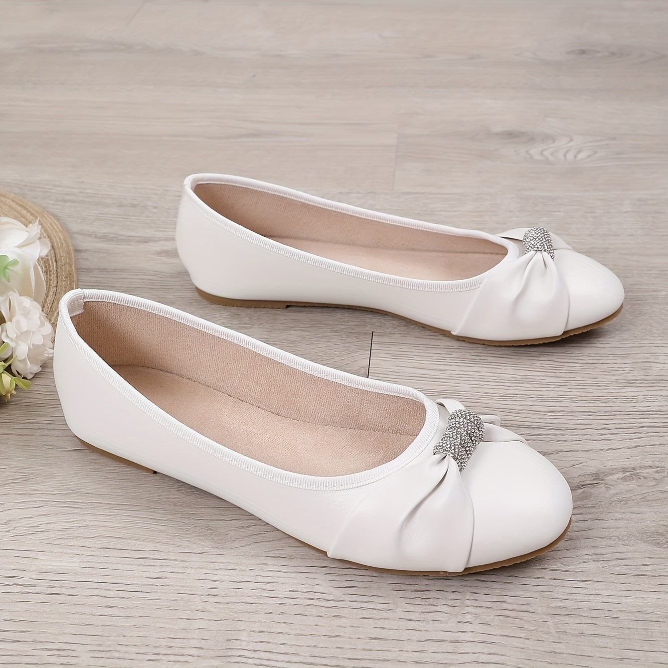 Orthopedische Witte Flats met Strik - Eva