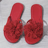 Orthopedische Rode Pompon Slippers - Julia