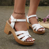 Orthopedische Zwart Wedge Sandalen - Claudia