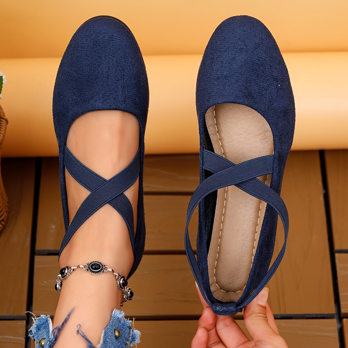 Orthopedische Zwarte Flats - Lisa