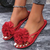 Orthopedische Rode Pompon Slippers - Julia