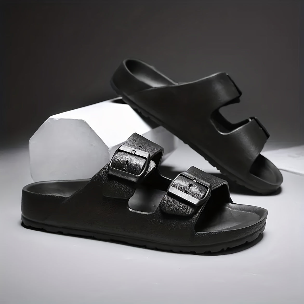 Orthopedische Zwarte Herensandalen - Max