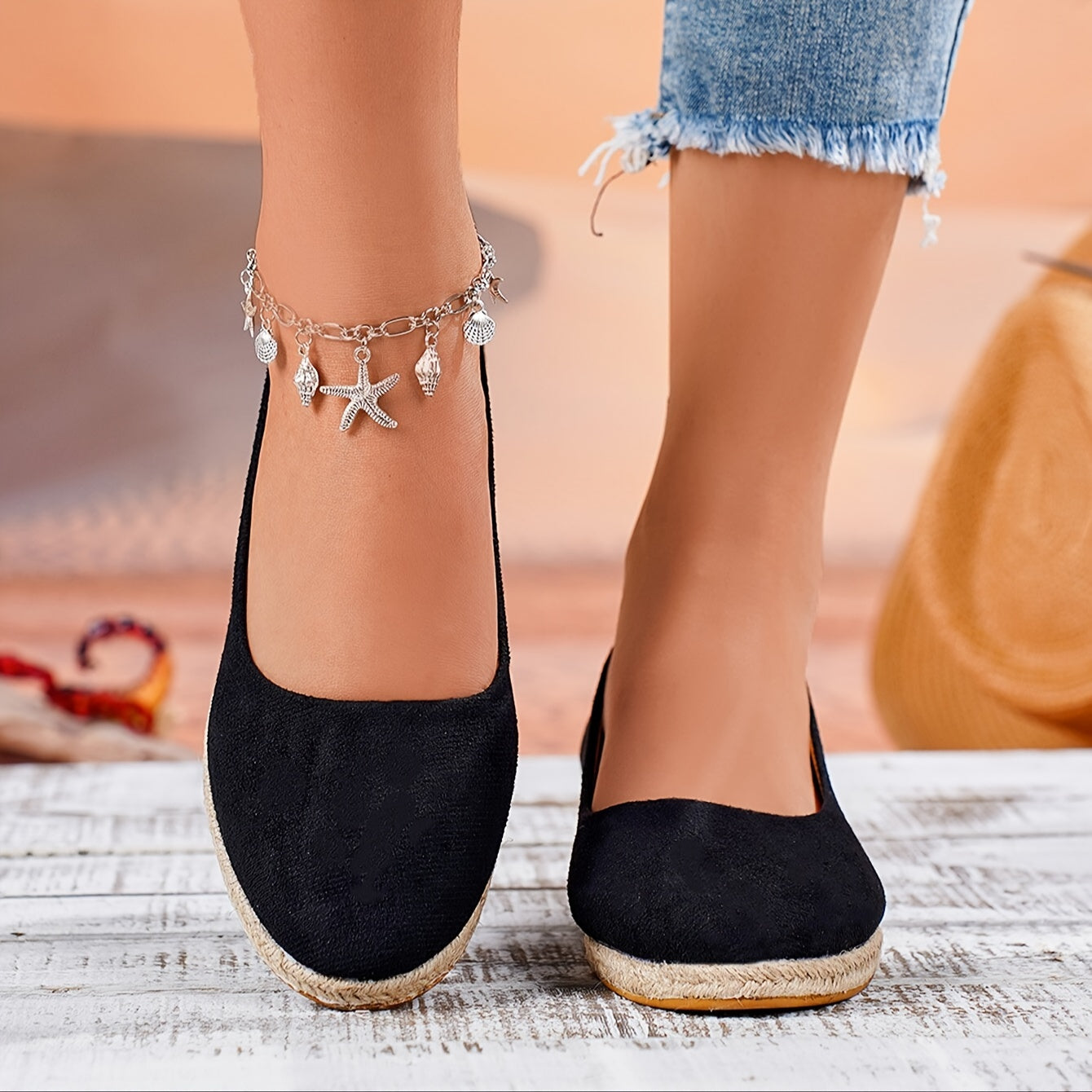 Orthopedische Zwart Espadrilles - Sara