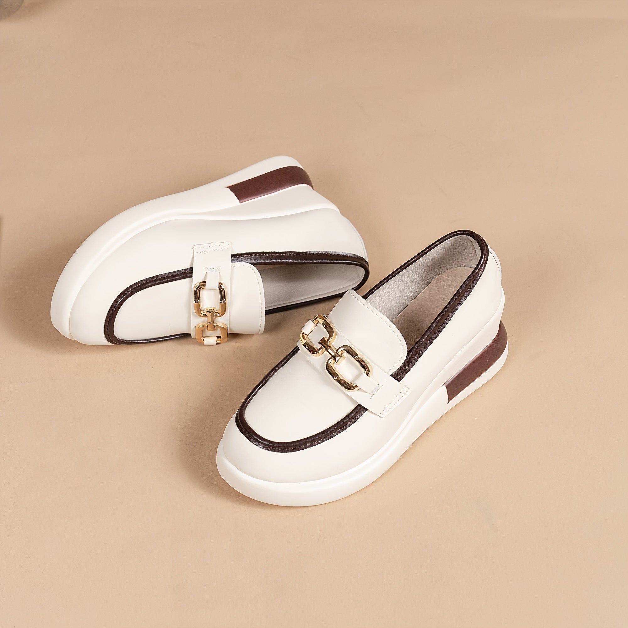 Orthopedische Beige Loafers met Gesp - Julia