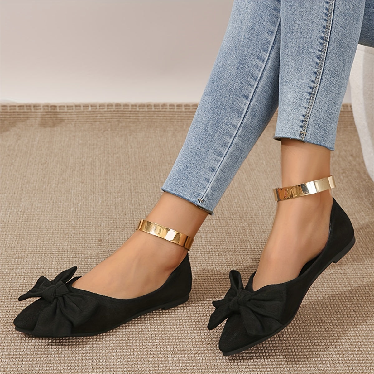 Orthopedische Zwarte Flats met Strik - Sophie