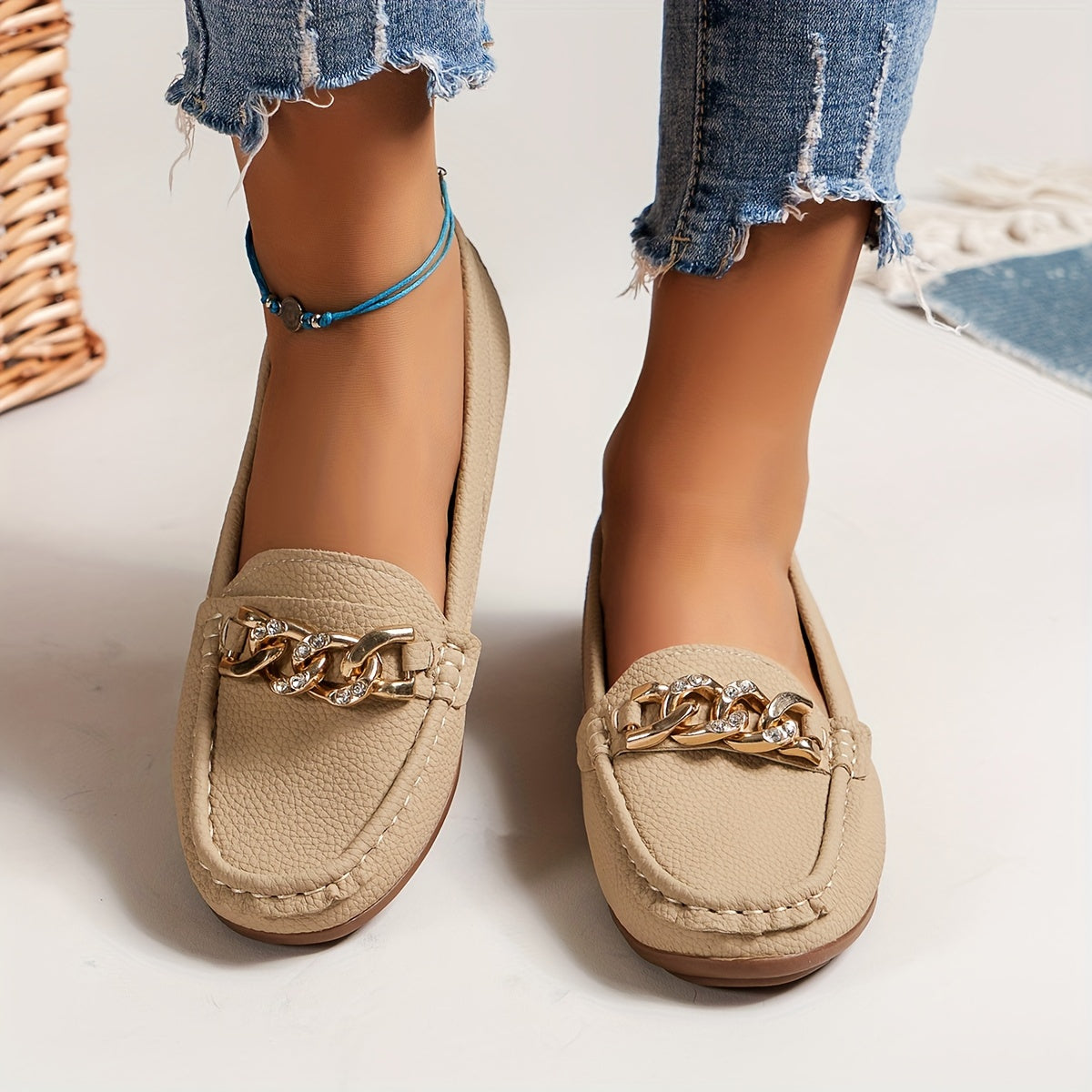 Orthopedische Khaki Loafers - Anna